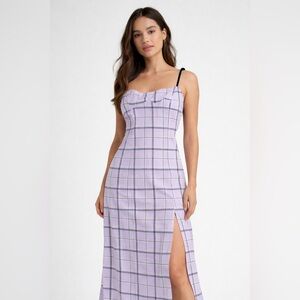 Urban Outfitters Lavender Checkered Slip Dress